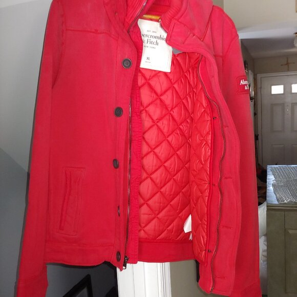 Vintage Abercrombie Red Jacket with Gillet Size XL - Picture 4 of 16